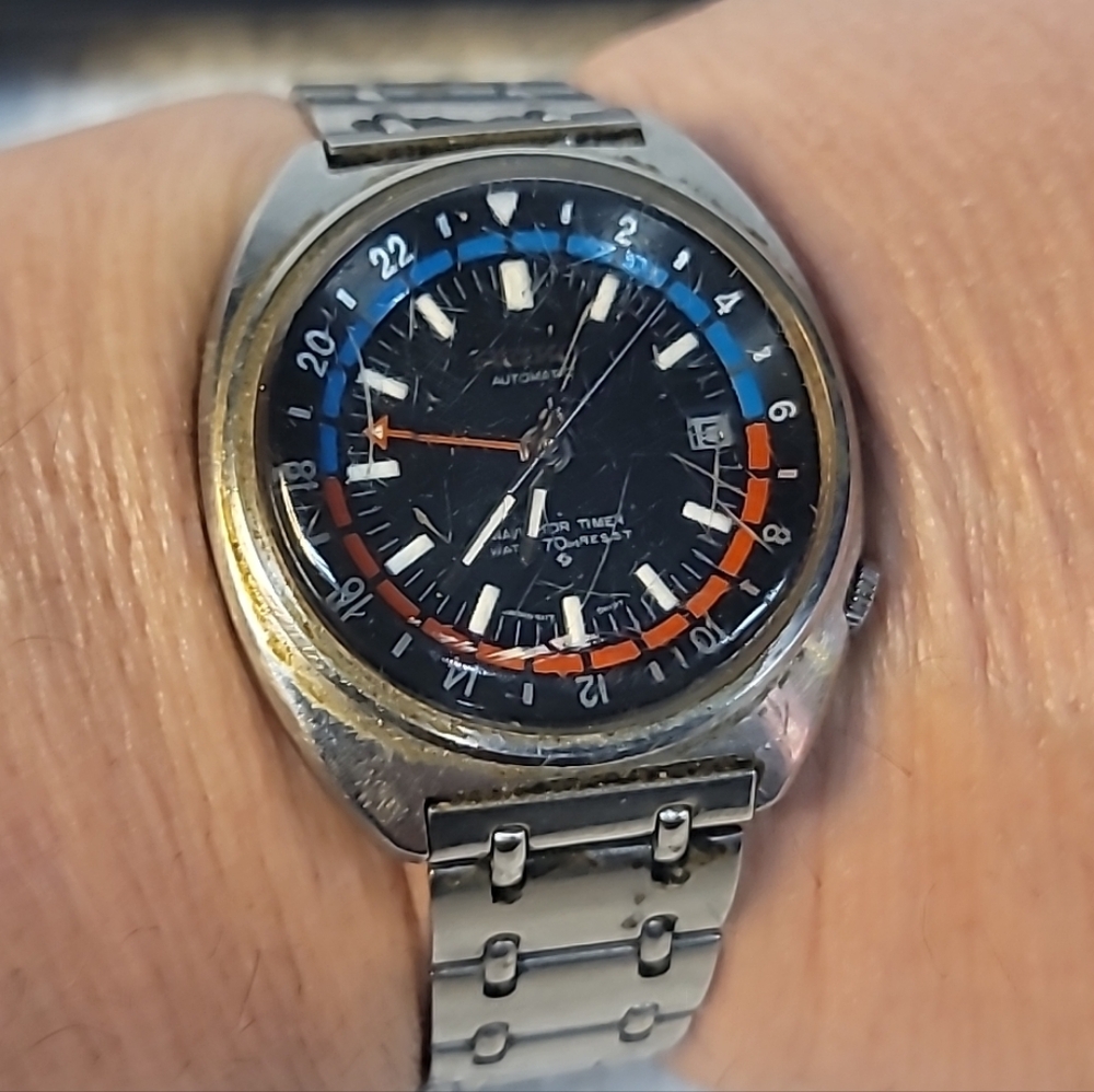 Vintage 1971 Seiko 6117 6410 Navigator Timer Manual Wind Men's Watch - Picture 10 of 11